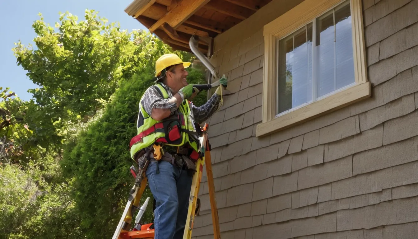 A local provider inspecting a home roofline for animal entry points in Denver